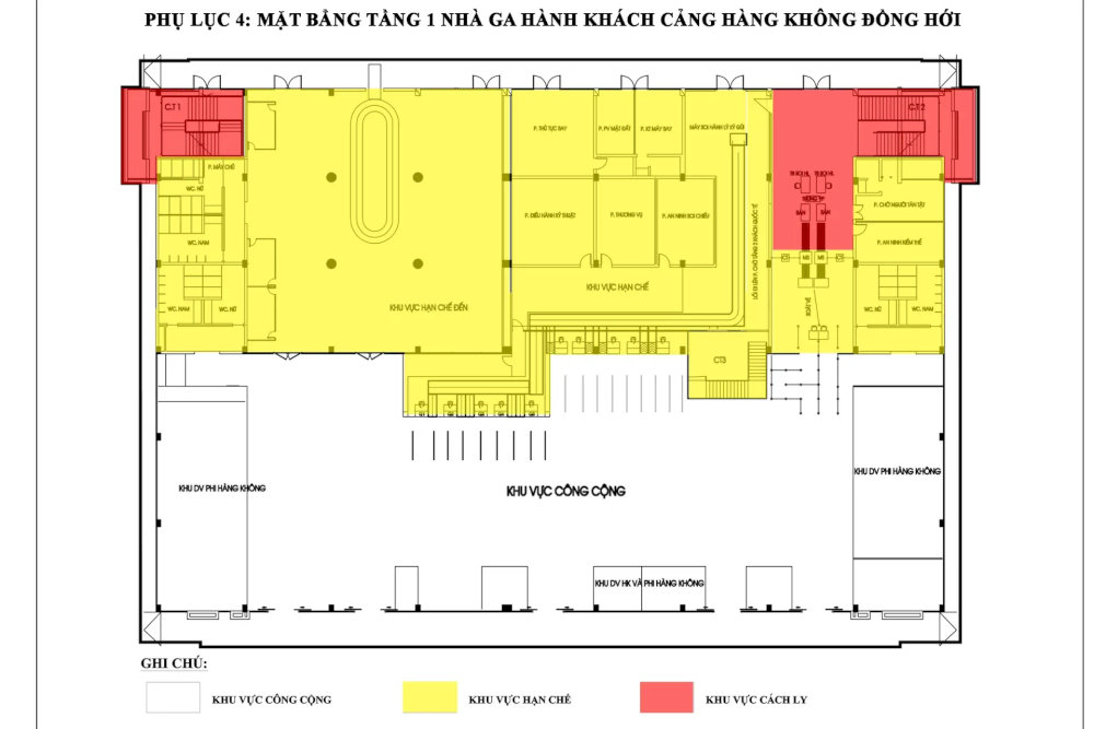 Mặt bằng tầng 1 nhà ga hành khách